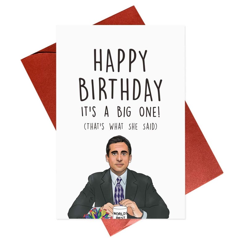 Gonzey Funny Michael Scott Birthday Card,Jim Halpert Birthday Card,The Office Birthday Cards - Image 1